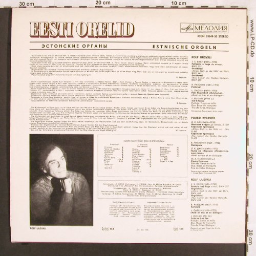 V.A.Eesti Orelid-Estnische Orgeln: Vol.5-Bach...Guilain, Rolf Uusväli, Melodia(33CM 03649-50), UDSSR, 1975 - LP - L7101 - 6,00 Euro