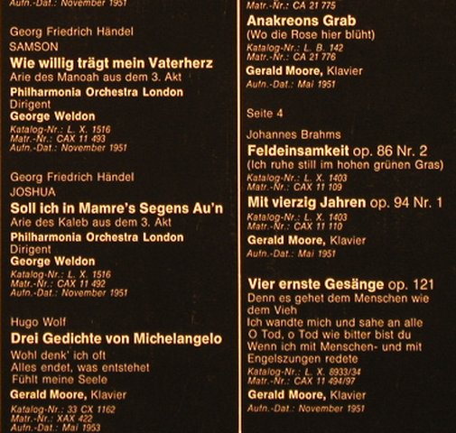 Hotter,Hans: Singt Bach,Händel,Schubert,Brahms, Dacapo(C 147-01 633/34), D, Foc,  - 2LP - L7105 - 7,50 Euro