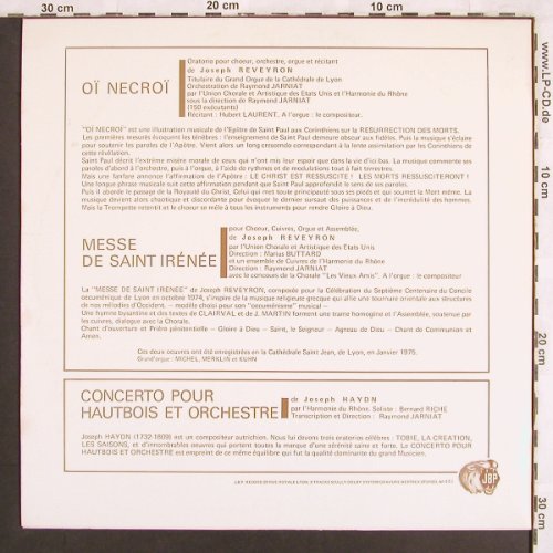 Reveyron,Joseph / Haydn: Oi Necroi / Messe de Saint Irenee/C, JBP(447), F, 1975 - LP - L7110 - 5,00 Euro