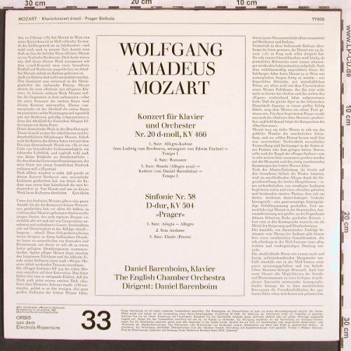 Mozart,Wolfgang Amadeus: Sinfonie Nr.38 KV 504/Konzert Nr.20, Orbis(77 555), D, 1977 - LP - L7119 - 6,00 Euro