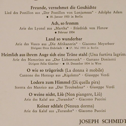 Schmidt,Joseph: The Unforgettable, Odeon(O 80 718), D,  - LP - L7134 - 6,00 Euro