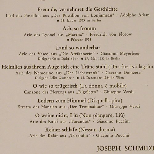 Schmidt,Joseph: The Unforgettable, Odeon (O 80 718), D Typ: LP Best.-Nr.: L7134 Preis: 6,00 Euro