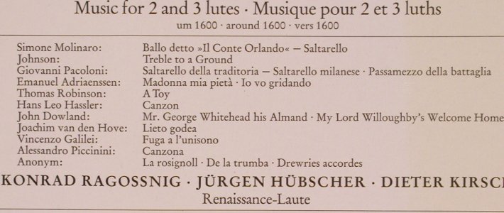 Ragossnig,Konrad/Hübscher/Kirsch: Musik für 2 & 3 Lauten, Foc, Archiv(2533 323), D, 1976 - LP - L7151 - 5,00 Euro