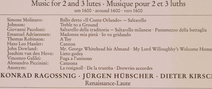 Ragossnig,Konrad/Hübscher/Kirsch: Musik fr 2 & 3 Lauten, Foc, Archiv(2533 323), D, 1976 - LP - L7151 - 5,00 Euro