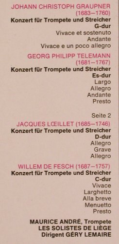 Andre,Maurice: spielt Trompetenkonzerte, EMI/Erato (C 063-28 271), D Typ: LP Best.-Nr.: L7167 Preis: 5,00 Euro