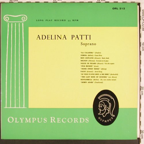 Patti,Adelina: Same, Soprano, Olympus (ORL 212), UK Typ: LP Best.-Nr.: L7169 Preis: 9,00 Euro