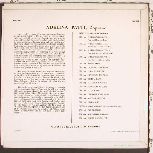 Patti,Adelina: Same, Soprano, Olympus(ORL 212), UK,  - LP - L7169 - 9,00 Euro