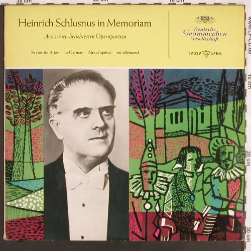 Schlusnus,Heinrich: In Memoriam, vg+/vg+, D.Gr., Tulip ring label (19039 LPEM), D, 1957 Typ: LP Best.-Nr.: L7170 Preis: 4,00 Euro