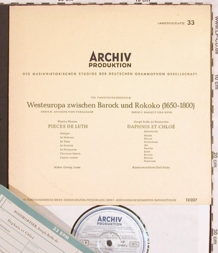 Mouton,Charles/Bodin d.Boismortier: Pieces de Luth/Daphnis et Chloe, Archiv(13 027), D,vg+/m-, 1966 - 10inch - L7173 - 5,00 Euro