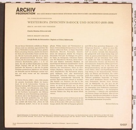 Mouton,Charles/Bodin d.Boismortier: Pieces de Luth/Daphnis et Chloe, Archiv(13 027), D,vg+/m-, 1966 - 10inch - L7173 - 5,00 Euro