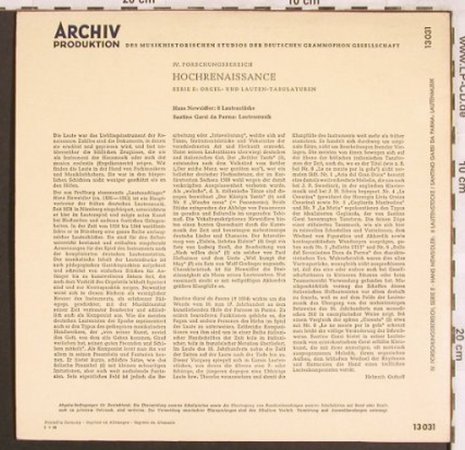 Newsidler,Hans/S.Garsi d.Parma: 8 Lautenstücke/Lautenmusik, Archiv(13 031), D, 1966 - 10inch - L7174 - 5,00 Euro