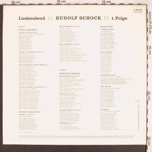 Schock,Rudolf: Liederabend, Erste Folge, m-/vg+, Electrola(E 80 570), D,  - LP - L7194 - 5,00 Euro