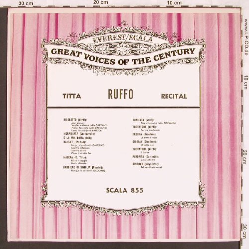 Ruffo,Titta: Recital, Everest/Scala(SCALA 855), US,  - LP - L7198 - 7,50 Euro