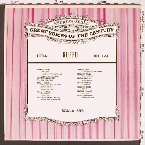 Ruffo,Titta: Recital, Everest/Scala (SCALA 855), US Typ: LP Best.-Nr.: L7198 Preis: 7,50 Euro