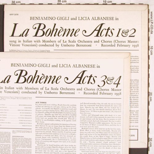 Gigli,Benjamino: La Boheme Acts 1&2, 3&4,, MFP, vg+/m-(mfp 2076/77), UK, Mono,  - LP*2 - L7200 - 9,00 Euro