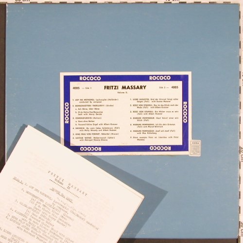 Massary,Fritzi: Volume II, VG+/m-, Rococo(RR 4005), CDN,  - LP - L7240 - 9,00 Euro