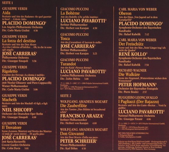 V.A.Die Grössten Tenöre unser.Zeit: Domingo,Carreras,Pavarotti,Schreier, Polystar(versiegelt) (422 131-1), D, 14 Tr. Typ: LP Best.-Nr.: L7244 Preis: 5,00 Euro