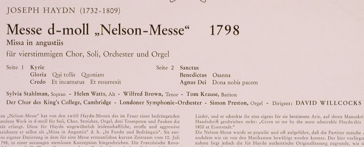 Haydn,Joseph: Messe d-moll, Nelson Messe 1798, Decca, Musterplatte (SAWD 9941-A), D Typ: LP Best.-Nr.: L7261 Preis: 6,00 Euro