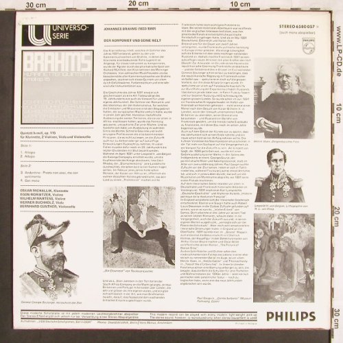 Brahms,Johannes: Klarinettenquintett H-Moll,op.115, Philips(6580 057), NL,  - LP - L7268 - 7,50 Euro