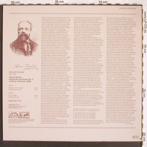 Dvorak,Antonin: Klaviertrio f-moll op.65, Supraphon (28 228 KK), D, co, 1976 Typ: LP Best.-Nr.: L7282 Preis: 6,00 Euro