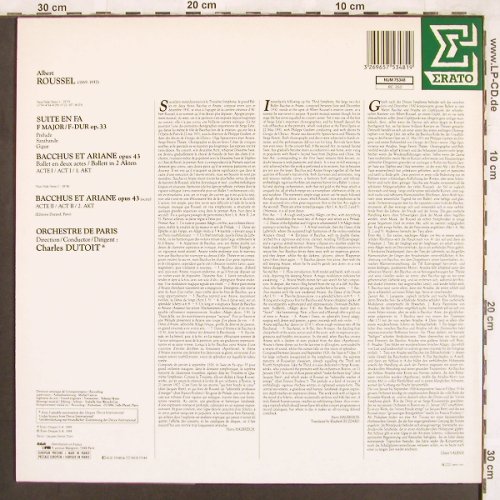 Roussel,Albert: Bacchus et Ariane / Suite en Fa, Erato (NUM 75348), F, 1988 Typ: LP Best.-Nr.: L7288 Preis: 7,50 Euro