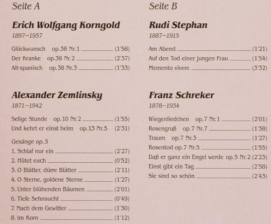 Jelden,Georg: Lieder des frühen 20.Jahrhunderts, Calig(CAL 30 842), D, Foc, 1985 - LP - L7299 - 7,50 Euro