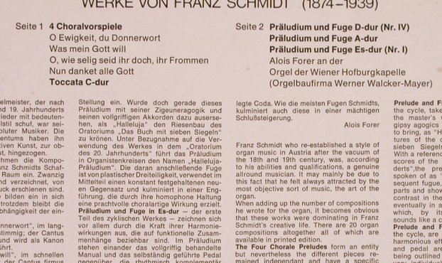 Schmidt,Franz: 4 Choralvorspiele,Toccata C-dur..., EMI(C 063-28 003), D, 1972 - LP - L7302 - 7,50 Euro