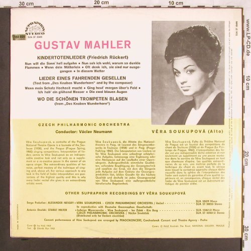 Mahler,Gustav: Kindertotenlieder,Lieder e.f.Gesell, Supraphon(SUA ST 50498), D, 1963 - LP - L7308 - 7,50 Euro