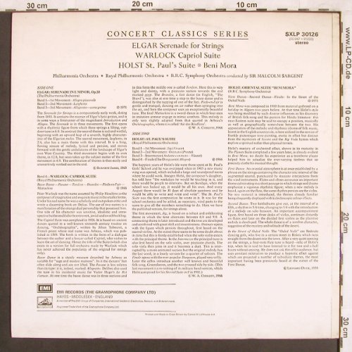 Elgar,Edward / Warlock / Holst: Serenade for Strings/Capitol Suite, EMI HMV(SXLP 30126), UK,  - LP - L7328 - 6,00 Euro