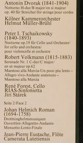 V.A.Musica Notturna: Dvorak, Tschaikowsky,Volkmann..., Schwann Musica Mundi(VMS 1202), D, 1978 - LP - L7348 - 5,00 Euro