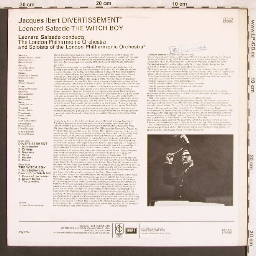 Ibert,Jaques / Leonard Salzedo: Divertissement/The Witchboy, Classics for Pleasure (CFP 179), UK, 1971 Typ: LP Best.-Nr.: L7349 Preis: 12,50 Euro