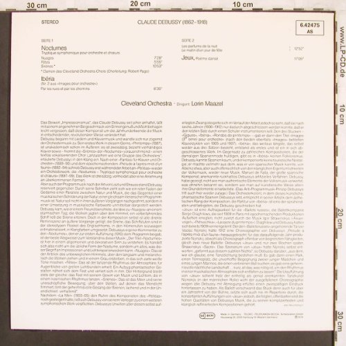 Debussy,Claude: Nocturnes / Iberia / Jeux, Decca (6.42475 AS), D, 1979 Typ: LP Best.-Nr.: L7353 Preis: 6,00 Euro