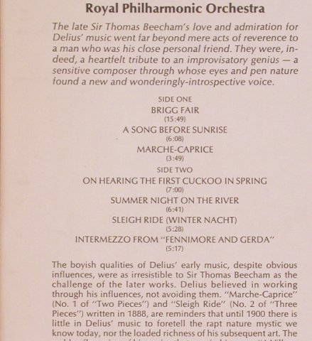 Delius,Frederick: Music of, Seraphim (S-60185), US, 1971 Typ: LP Best.-Nr.: L7367 Preis: 6,00 Euro