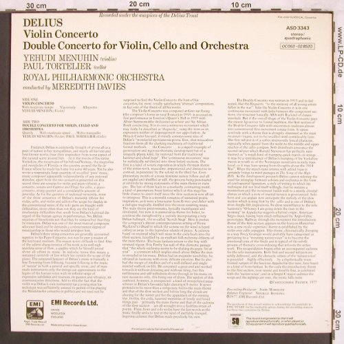 Delius,Frederick: Violin Concerto, Double Converto..., EMI (ASD 3343), UK, 1977 Typ: LP Best.-Nr.: L7368 Preis: 7,50 Euro