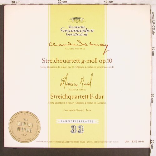 Debussy,Claude / Ravel: Streichquartett g-moll op.10, D.Gr. (LPM 18 312), D, 1960 Typ: LP Best.-Nr.: L7376 Preis: 12,50 Euro