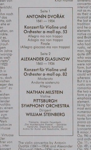 Dvorak,Antonin / Glasunow,A.: Violinkonzerte A-moll, Ri, EMI (037-85 135), D, 1958 Typ: LP Best.-Nr.: L7378 Preis: 6,00 Euro