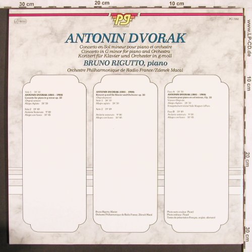 Dvorak,Anton: Konzert für Klavier u.Orch. G-moll, Records&Casettes (PG 7352), NL, Foc, 1983 Typ: LP Best.-Nr.: L7382 Preis: 6,00 Euro