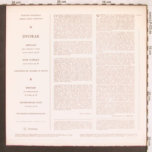 Dvorak,Antonin: Serenade op.22, Czech Suite op.39, Concert Hall (SMS-2631), CZ, vg+/m- Typ: LP Best.-Nr.: L7390 Preis: 5,00 Euro