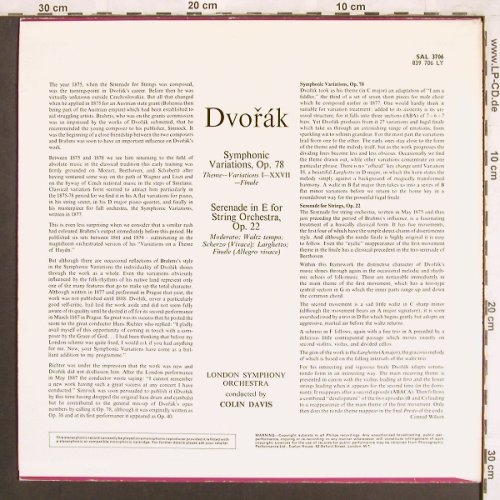 Dvorak,Antonin: Symphonic Variations, Philips (SAL 3706/839706), UK, 1968 Typ: LP Best.-Nr.: L7391 Preis: 7,50 Euro
