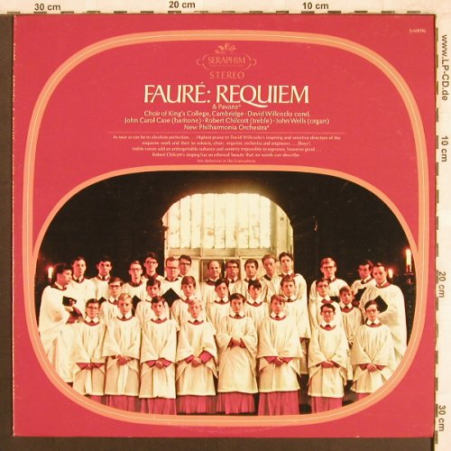Faure,Gabriel: Requiem & Pavane, Seraphim (S-60096), US Typ: LP Best.-Nr.: L7408 Preis: 6,00 Euro