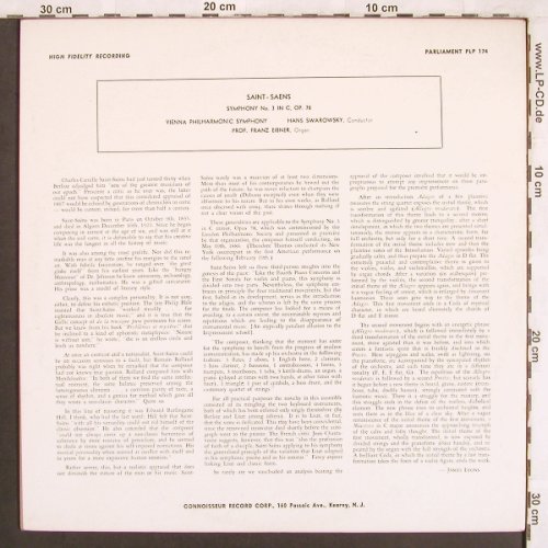 Saint-Saens,Camille: Symphony No.3 in C Minor, op.78, Parliament (PLP 174), US, vg+/m- Typ: LP Best.-Nr.: L7431 Preis: 5,00 Euro