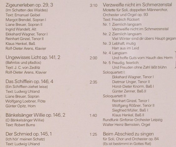 Schumann,Robert: Chöre, Eterna(8 27 168), DDR, 1979 - LP - L7463 - 6,00 Euro