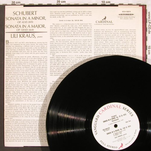 Schubert,Franz: Sonata in A Minor, op.42,D.845, 664, Cardinal (VCS 10074), US Typ: LP Best.-Nr.: L7474 Preis: 12,50 Euro