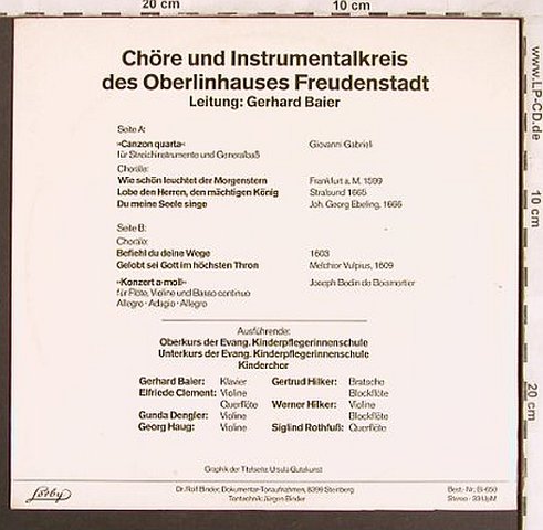 Oberlinhauses Freudenstadt: Chöre und Instrumentalkreis des, Lorby(Bi-650), D,  - 10inch - L7478 - 7,50 Euro