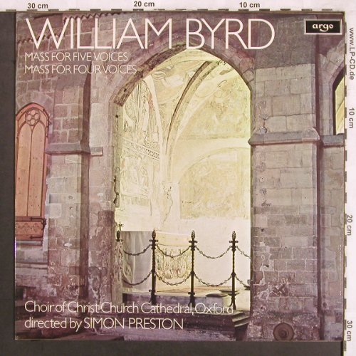 Byrd,William: Mass for five voices, argo(ZRG 858), UK, 1977 - LP - L7491 - 7,50 Euro