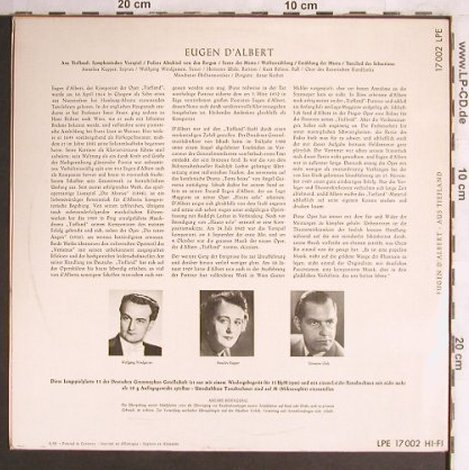 d'Albert,Eugène: Tiefland, D.Gr. (LPE 17 002), D, 1958 Typ: 10" Best.-Nr.: L7511 Preis: 6,00 Euro