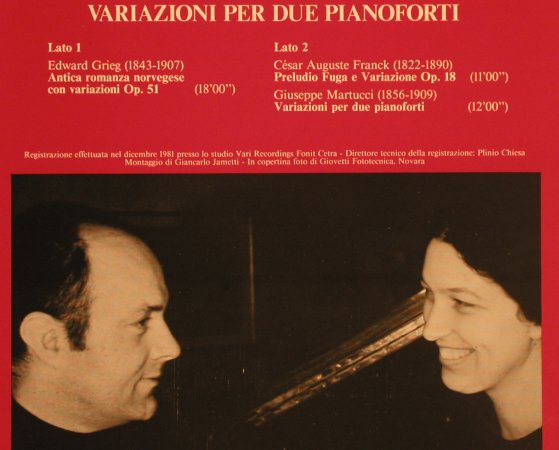 Duo Bollatto-Perrino: Variazioni per due Pianoforti, Fonit Cetra(FDM 0002), I, 1982 - LP - L7536 - 9,00 Euro