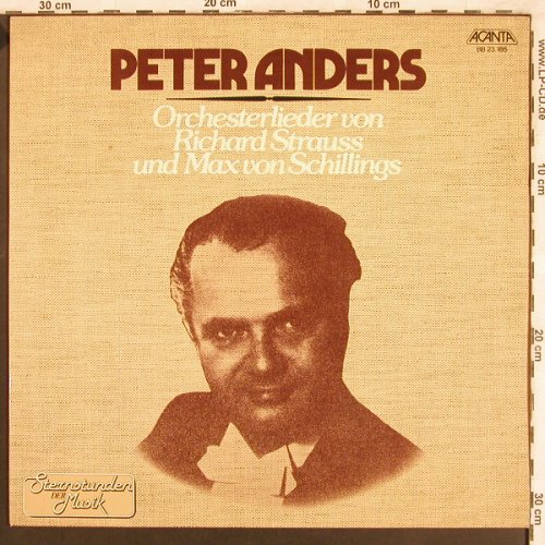 Anders,Peter: Orchesterlieder-Strauss,vSchillings, Acanta (BB 23.185), D, 1979 Typ: LP Best.-Nr.: L7558 Preis: 7,50 Euro