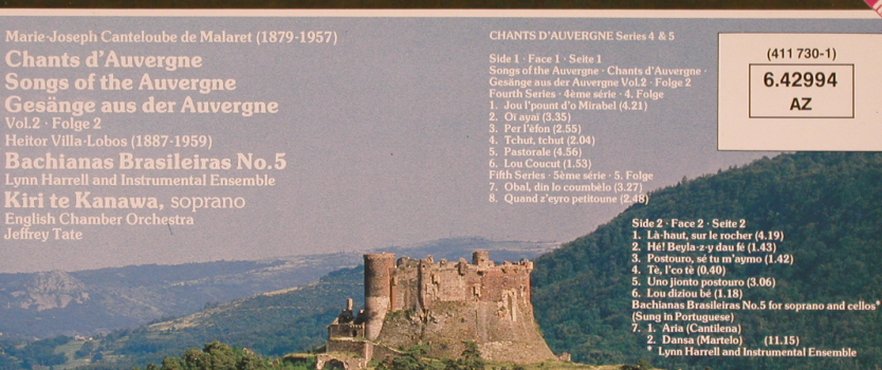 Te Kanawa,Kiri: Canteloube:Chants d'Auvergne,Vol.2, Decca(6.42994 AZ), D, 1984 - LP - L7563 - 6,00 Euro