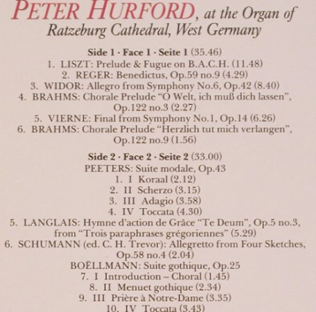 V.A.Romantic Organ Music Vol.2: Liszt,Widor,Brahms,Boellmann,Vierne, Decca(6.44031), D, co, 1988 - LP - L7568 - 6,00 Euro